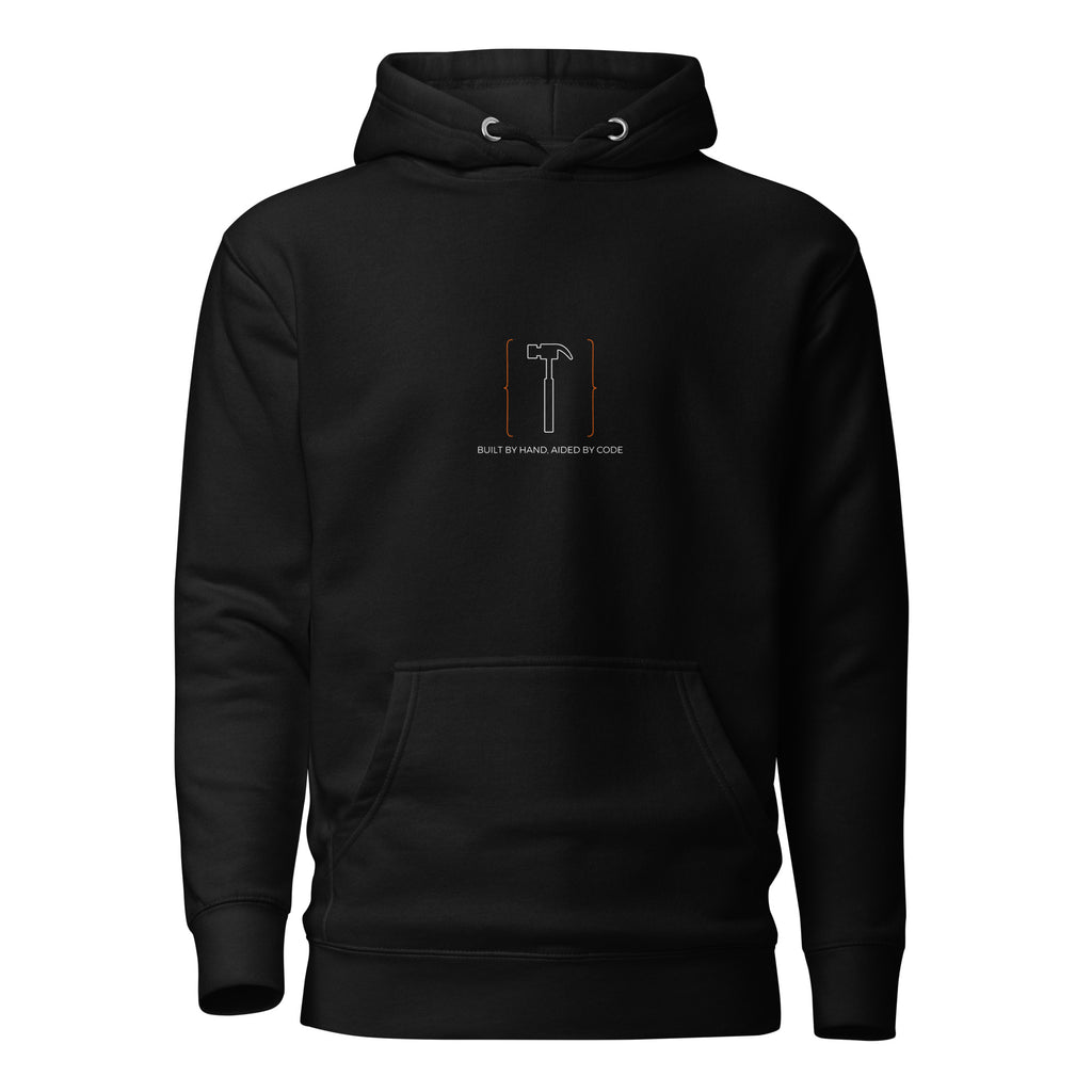 Built by Hand Aided by Code unisex hoodie SeasideInk — back view