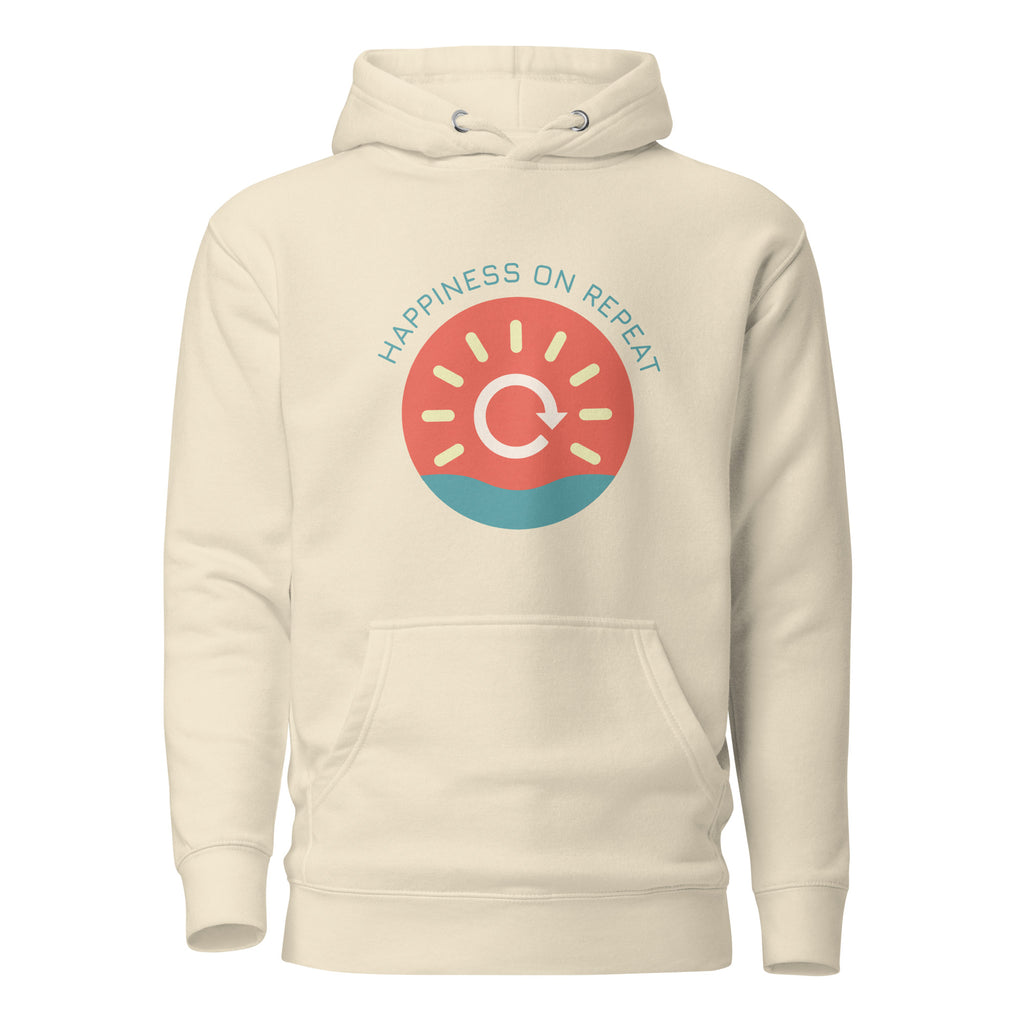 Happiness on Repeat unisex hoodie — lifestyle view