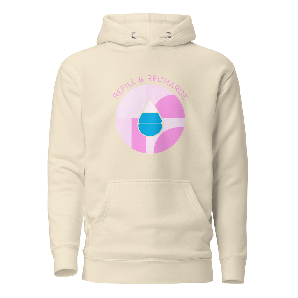 Refill & Recharge unisex hoodie — lifestyle view