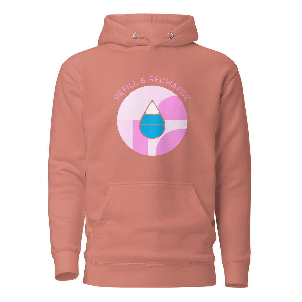Refill & Recharge unisex hoodie — detail view
