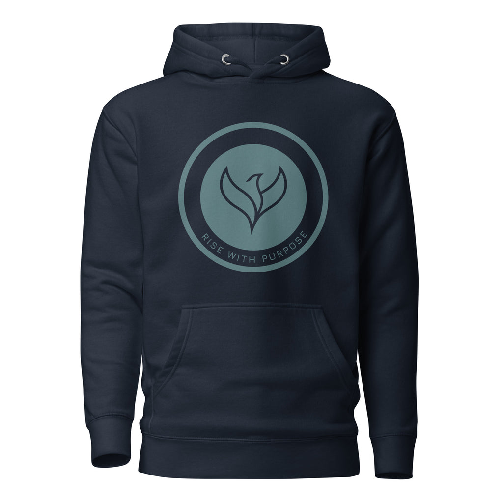Rise With Purpose unisex hoodie — front view