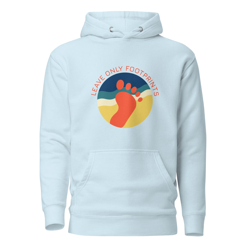 Leave Only Footprints unisex hoodie — detail view