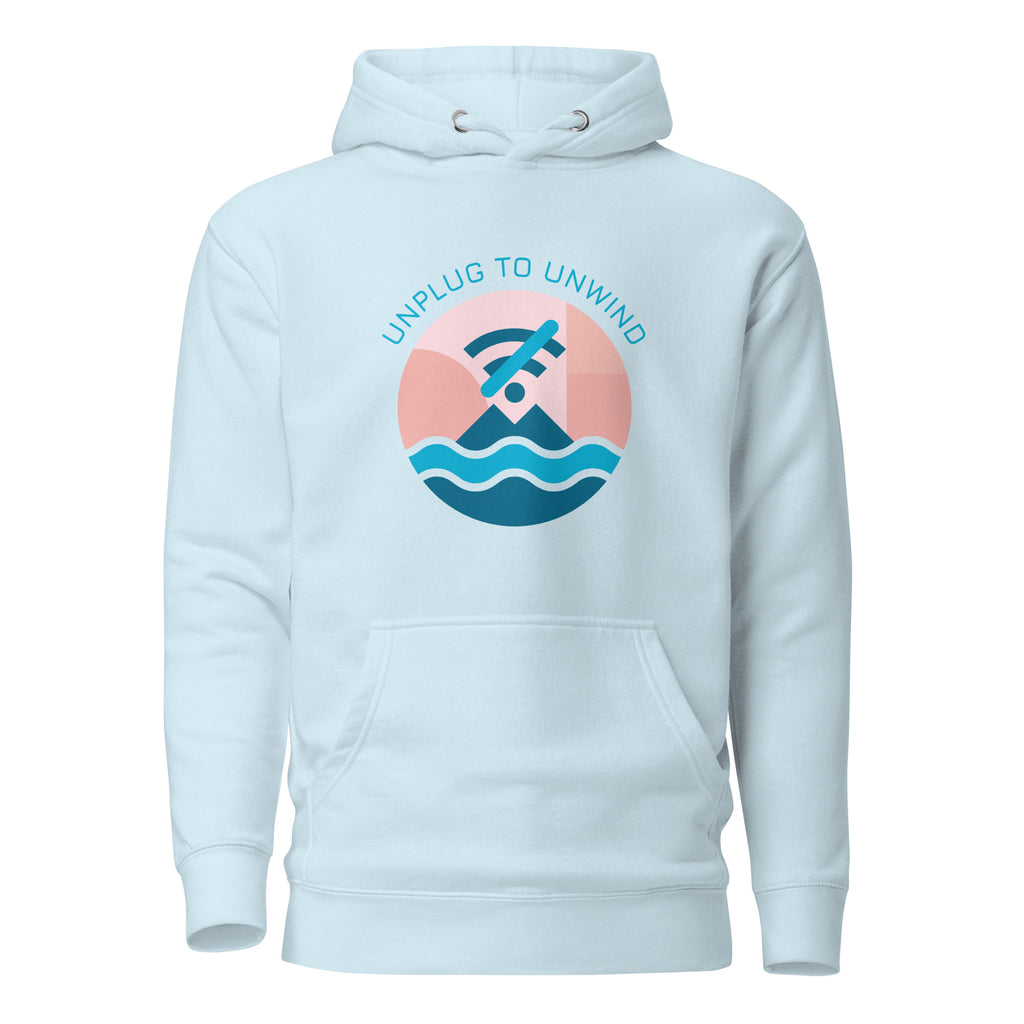 Unplug to Unwind unisex hoodie — color view