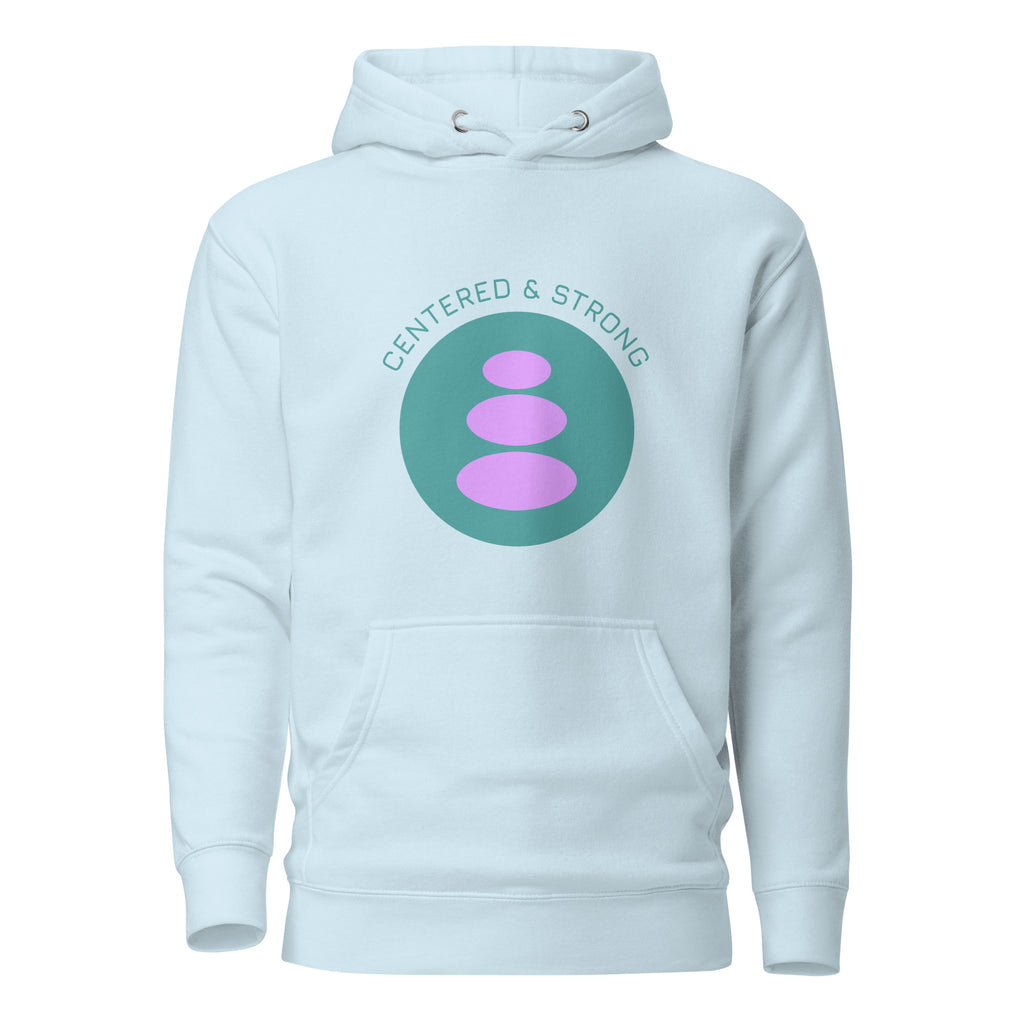 Centered & Strong unisex hoodie — detail view