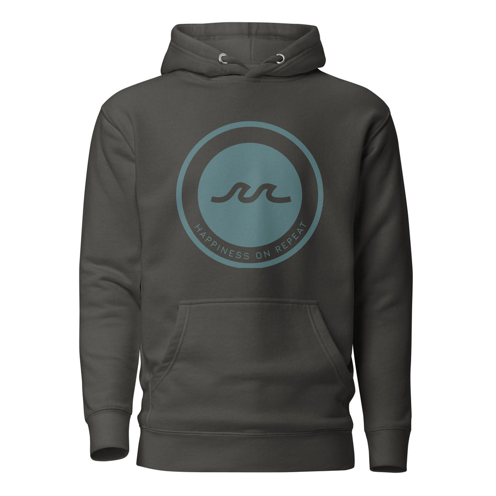 Happiness on Repeat minimalist unisex hoodie — left view