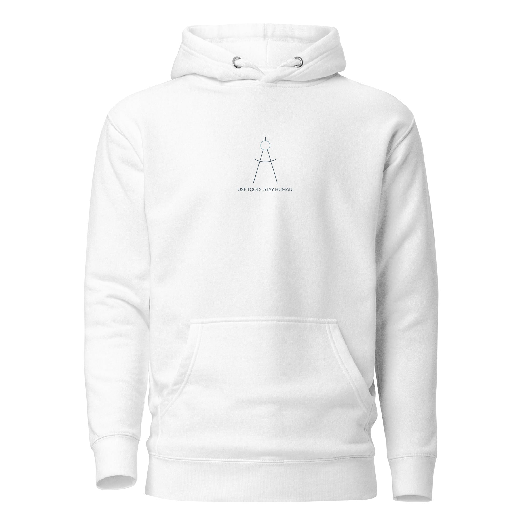 Use Tools Stay Human unisex hoodie SeasideInk — alternate view